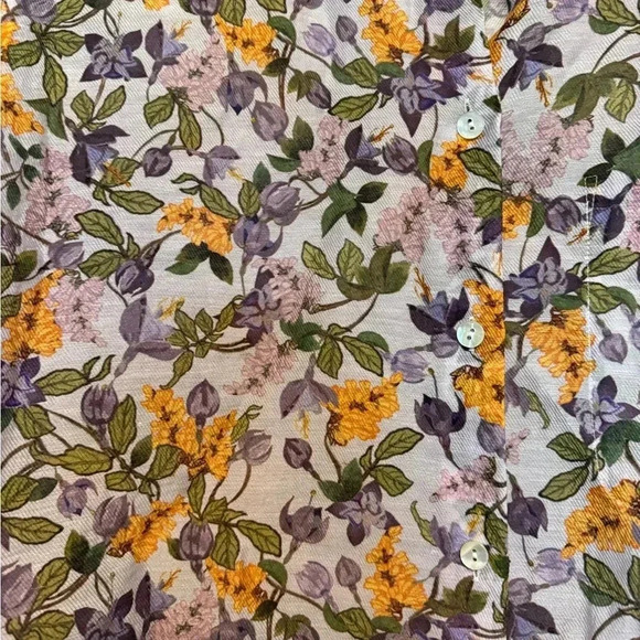 Vince Wisteria Vine Button-Up Womens Blouse Floral Size XS - Picture 3 of 6